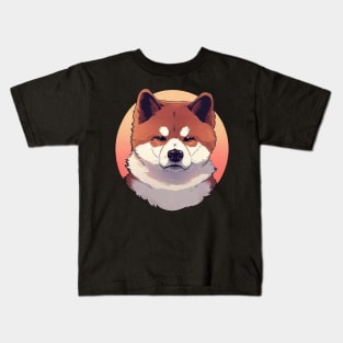 Akita inu retro dog Kids T-Shirt